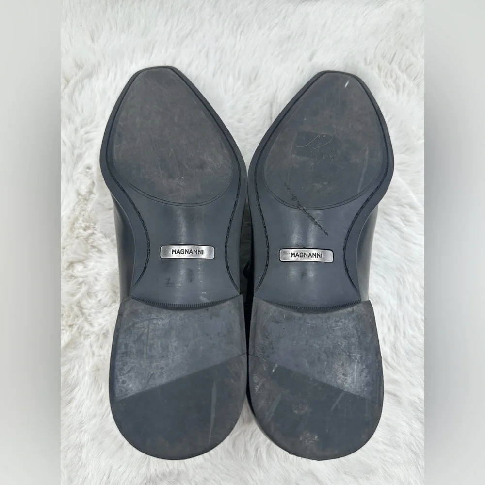 Magnanni Marco Monk Strap black leather buckle slip on shoe‎ Size 9.5 M